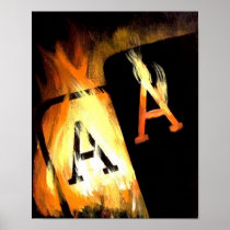Flaming Aces Print Poker Art Decor