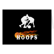 Flaming Basketball Hoops Card