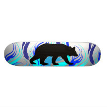 Flaming Bear Skateboard