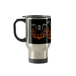 Flaming Biker Skull Travel Mug