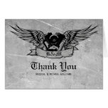Flaming Biker Thank You Greeting Cards