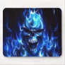 Flaming Blue Skull Mouse Mats