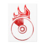 Flaming CD - Music Audio DJ Disc Jockey Postcard