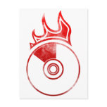 Flaming CD - Music Audio DJ Disc Jockey postcards