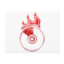 Flaming CD - Music Audio DJ Disc Jockey Postcards