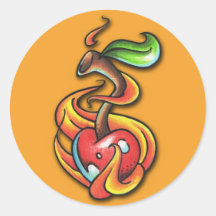 Flaming Cherry - Sticker