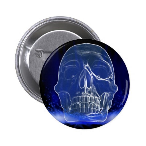 Flaming Cystal Skull Buttons
