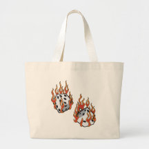 Flaming Dice Canvas Bags