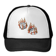Flaming Dice Mesh Hat