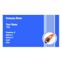 Flaming Football; Blue Business Card