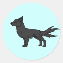 Flaming Fox Species Round Sticker