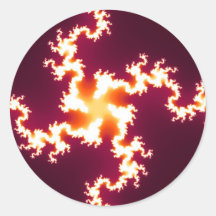 Flaming Fractal Design Stickers