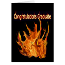 Flaming Graduation Greeting Card