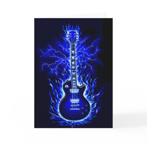 Flaming Guitar Card