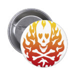 Flaming Heart Skull Pin