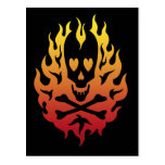Flaming Heart Skull Post Cards