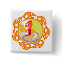 Flaming Nine 9th Birthday Gifts Pins