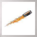 Flaming Puck Print