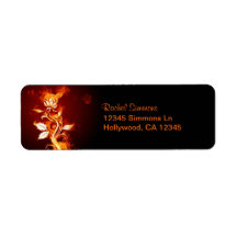 Flaming Rose Custom Return Address Labels