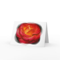 Flaming Rose Thank You Card
