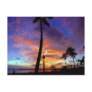 Flaming skies over Waikiki beach Post Card