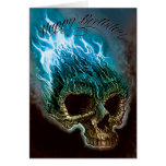 Flaming Skull Birthday Card