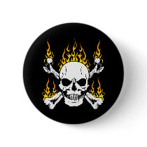 Flaming Skull Pins