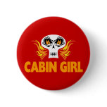 Flaming Skull Cabin Girl Buttons