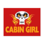 Flaming Skull Cabin Girl Postcards