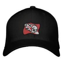 flaming skull dive flag embroidered hats