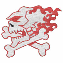 Flaming Skull Embroidered Shirt
