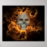 Flaming Skull Posters