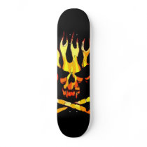 Flaming Skull Skate Board