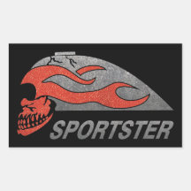 Flaming Skull Tank Rectangular Sticker