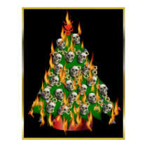Flaming Skull Tree posters