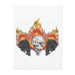 Flaming Skulls Postcard