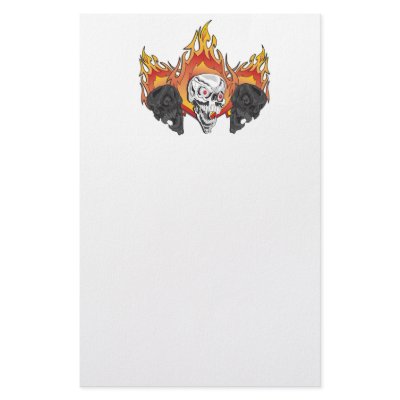 Flaming Skulls Stationery Design by Incatneato