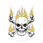 Flaming Skulls Sticker