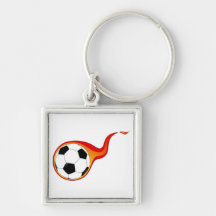 Flaming Soccer Ball Keychain
