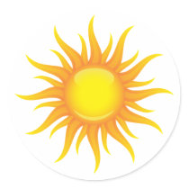 Flaming sun stickers