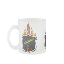 Flaming Tattoo Police Badge Coffee Mugs