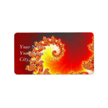 Flaming Tentacle - Fractal Art Address Label