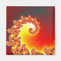 Flaming Tentacle - Fractal Art Fridge Magnets