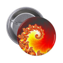 Flaming Tentacle - Fractal Art Pinback Button