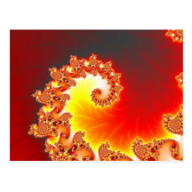 Flaming Tentacle - Fractal Art Post Card