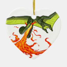 Flaming-throwing Pterodactyl Dinosaur - Sean Moore Christmas Ornaments
