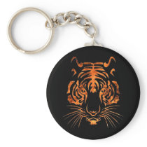 Flaming tiger key chain