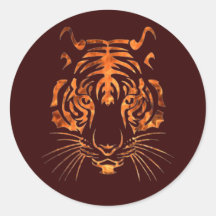 Flaming tiger stickers