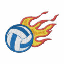 Flaming Volleyball embroidered shirts