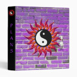 Flaming Yin Yang Sun and Brick Customizable Binder